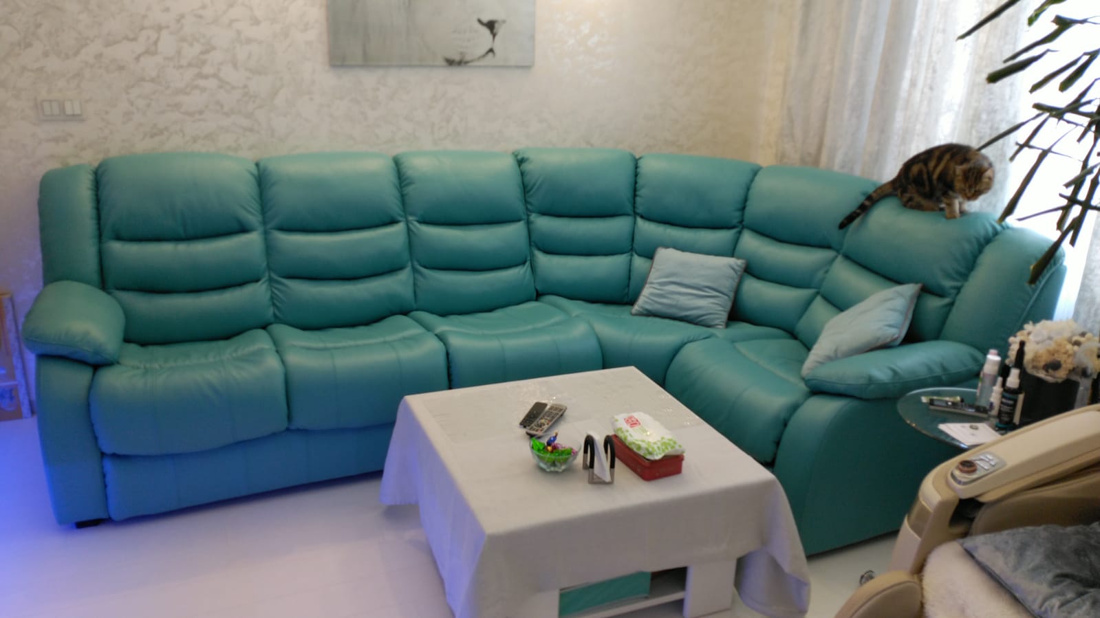 Перетяжка дивана на дому. Макушино